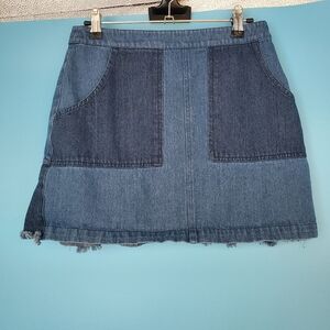After Market Jean Skirt Size Small Mini Pleated